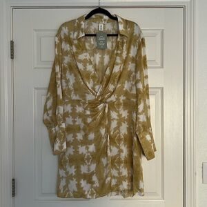 Gold wrap dress